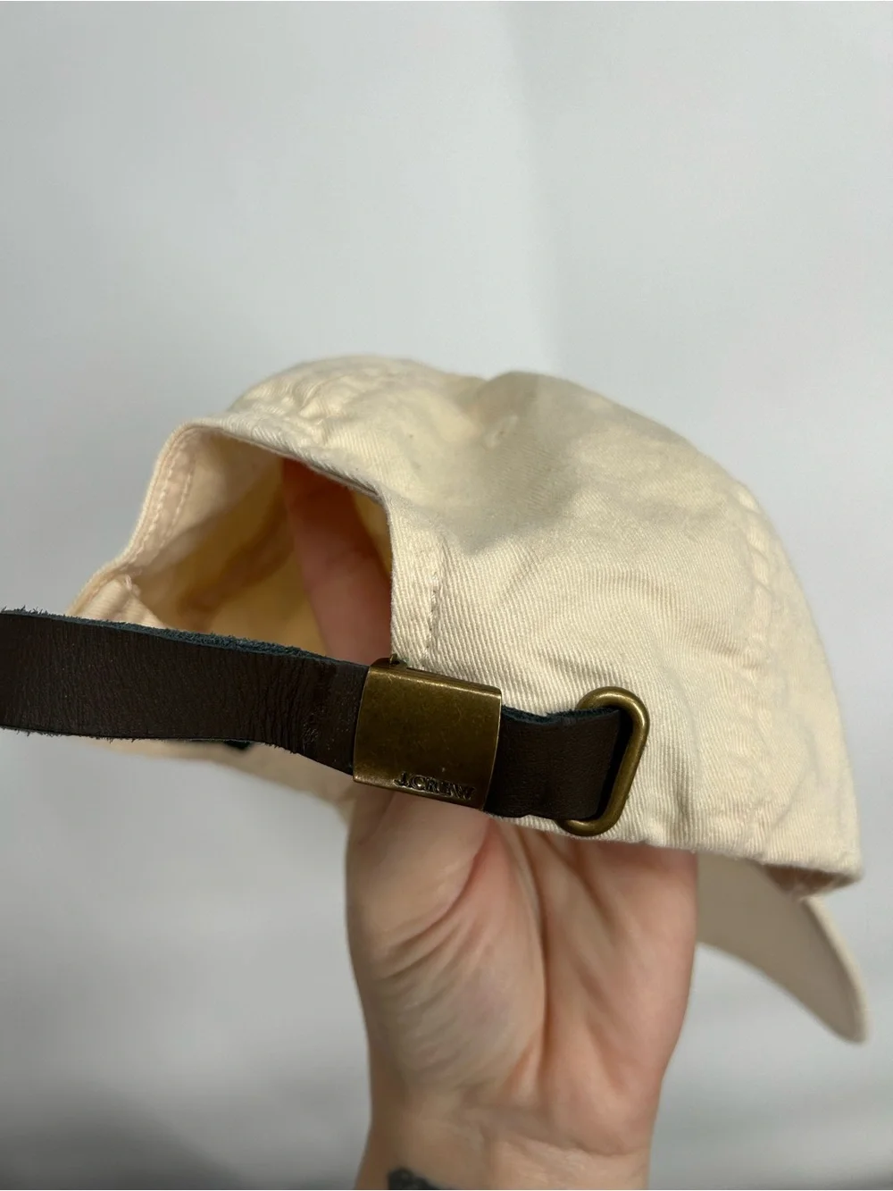 J Crew Strapback Dad Hat Baseball Cap Vtg Off White/Cream One Size